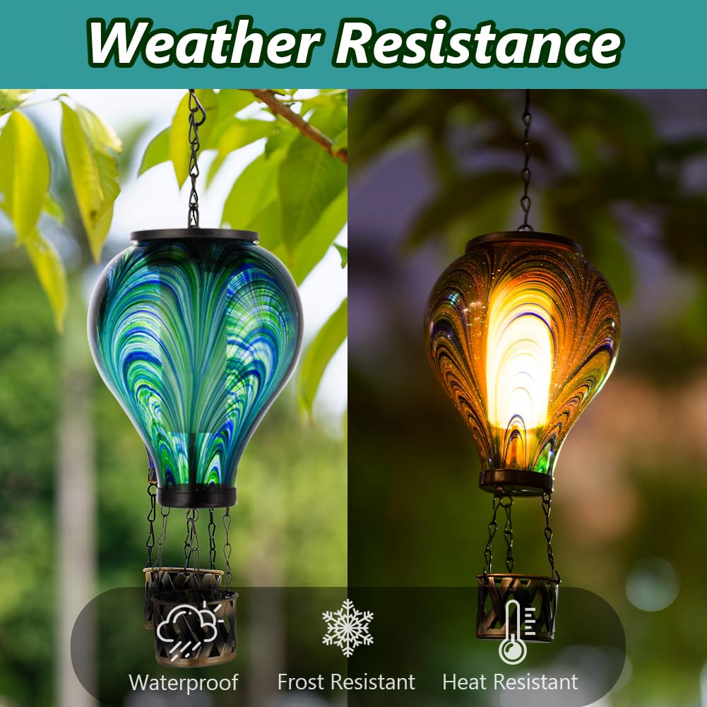Starsoul hot air balloon lantern at night with flickering flame creates romance