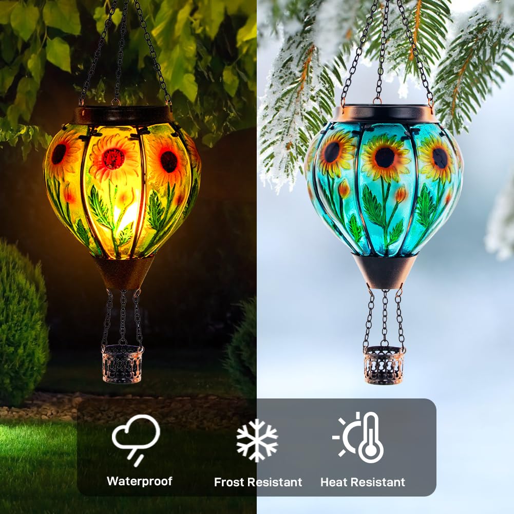 Starsoul solar-powered outdoor lantern lights at dusk automatically