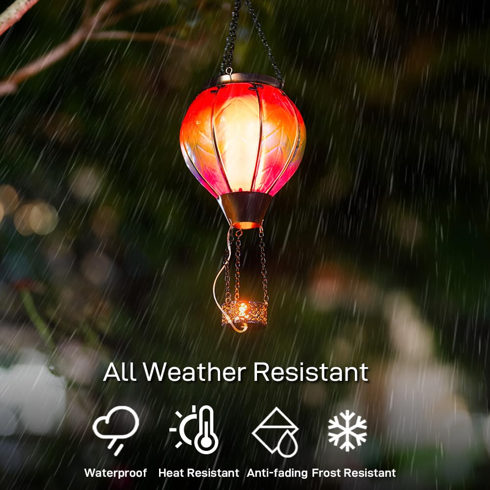 Starsoul weatherproof balloon lantern stands up to rain and sun.