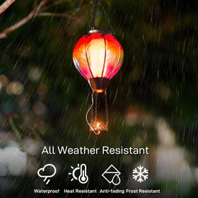 Starsoul weatherproof balloon lantern stands up to rain and sun.