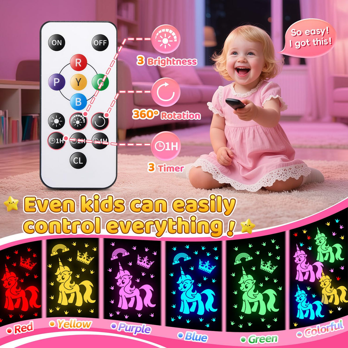 Staryou dreamy night light creates calm, colorful ambience before sleep.