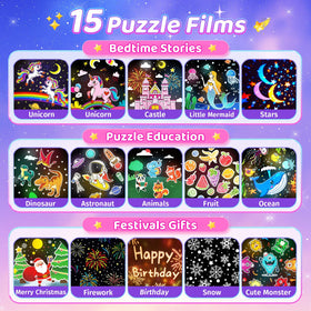 Staryou star projector includes 15 films for themed bedtime stories