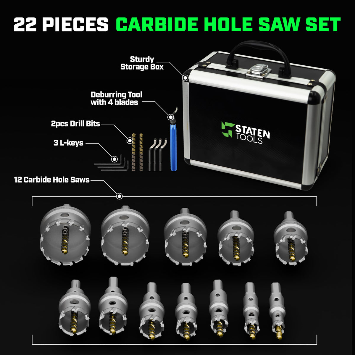 Included pilot drill bit and spring for steady starts.