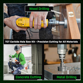 Durable tungsten carbide tips deliver clean, smooth edge cuts.
