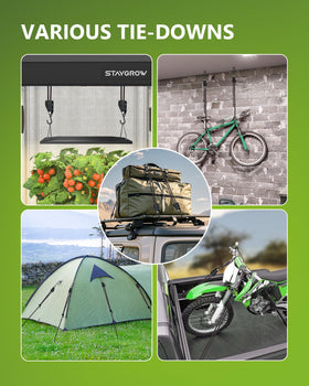 STAYGROW Secure kayak setup on roof racks.