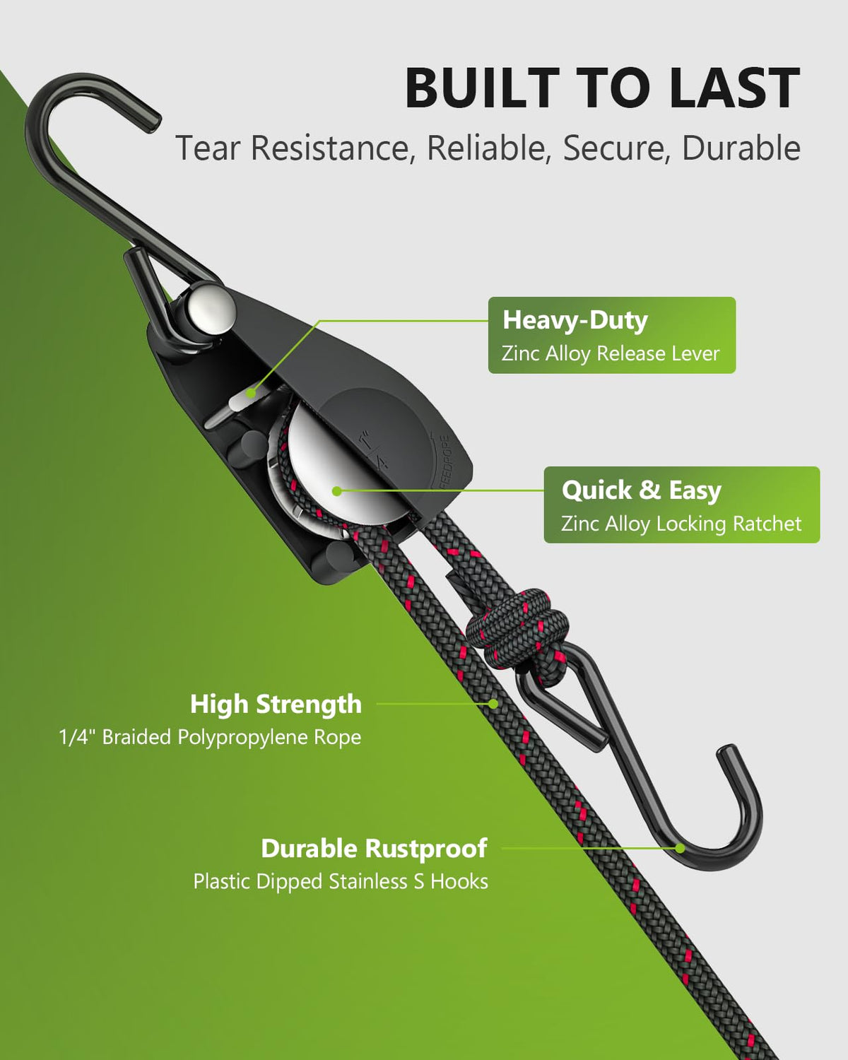 STAYGROW S-hooks with vinyl sleeve protect kayak hull.
