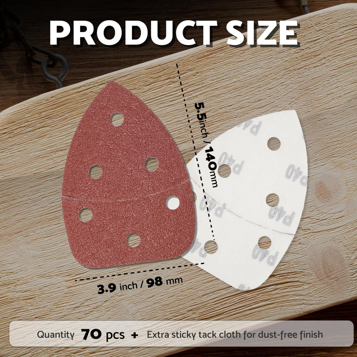S&F 6-hole dust extraction pattern ensures cleaner sanding with any project.