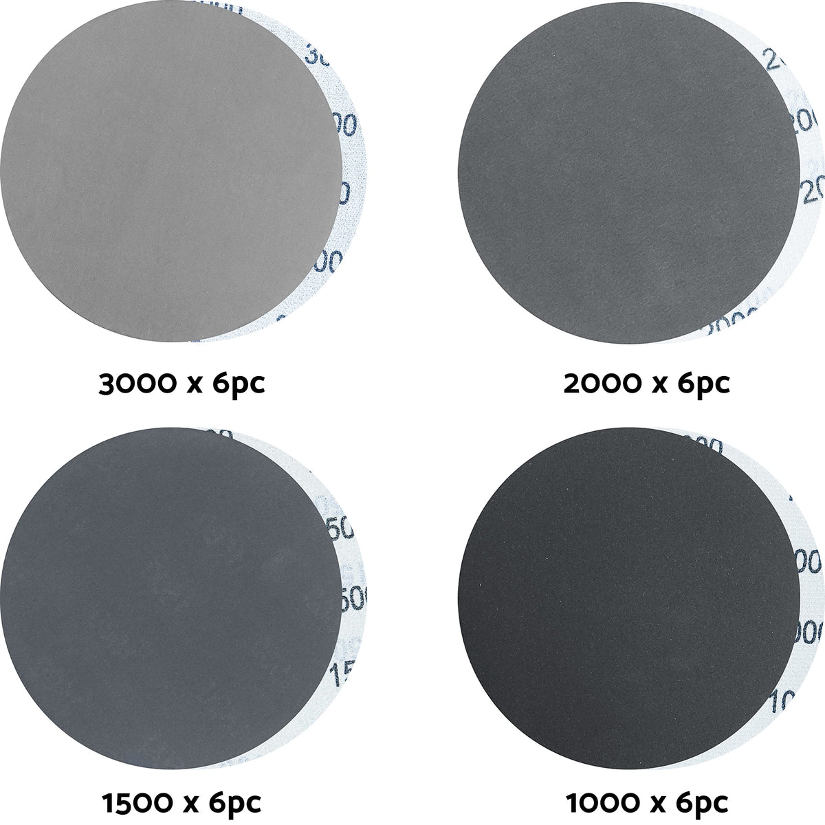 S&F STEAD & FAST 6-inch sanding discs 2000 grit closeup for fine polishing prep