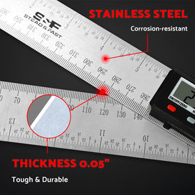 S&F Stead & Fast 400 mm measuring range on sturdy stainless steel ruler