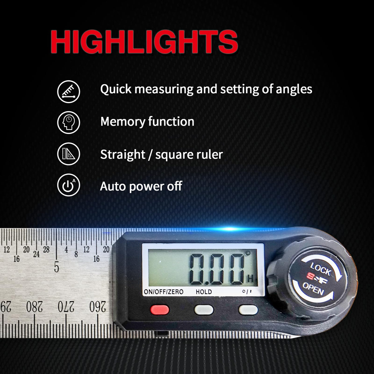 S&F Stead & FAST angle finder digital display readout on screen