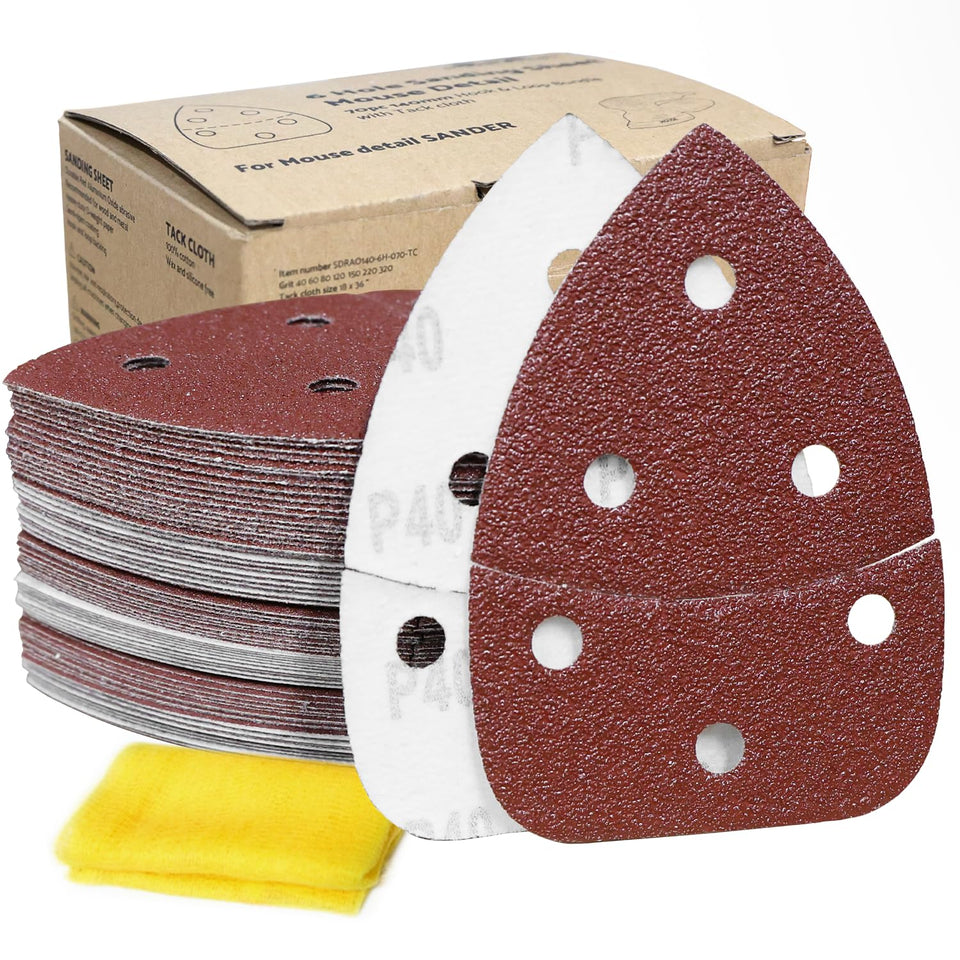 S&F Stead & Fast mouse sander sandpaper assortment, versatile grit range for various projects.
