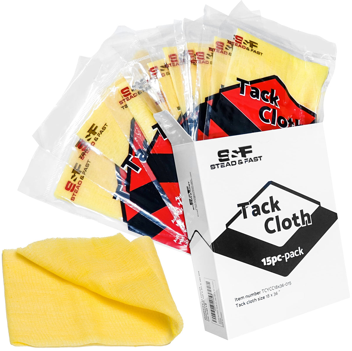 Stead & Fast Tack Cloth 15-pack open for quick dust removal