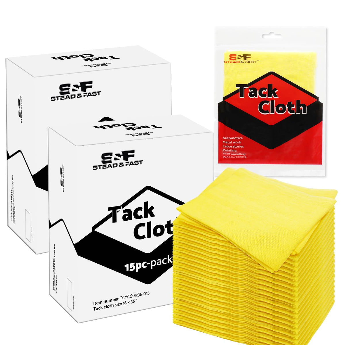 Stead & Fast tack cloth for auto painting removes dust for a smooth finish.