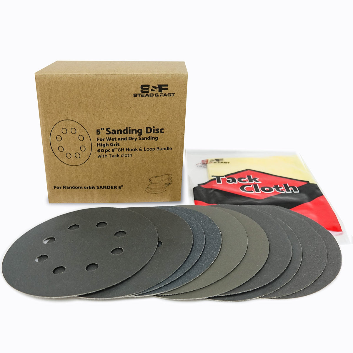 S&F STEAD & FAST tack cloth in pack for dust removal before finishing.