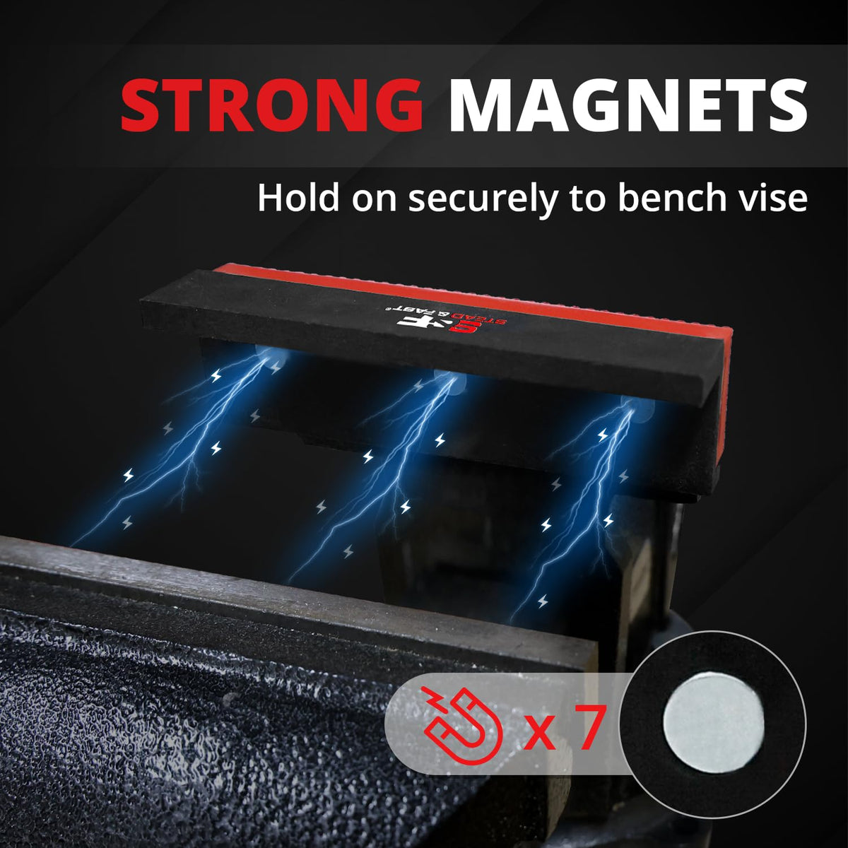 Stead & Fast Z-holder stabilizes jaws to prevent rotation during operations.