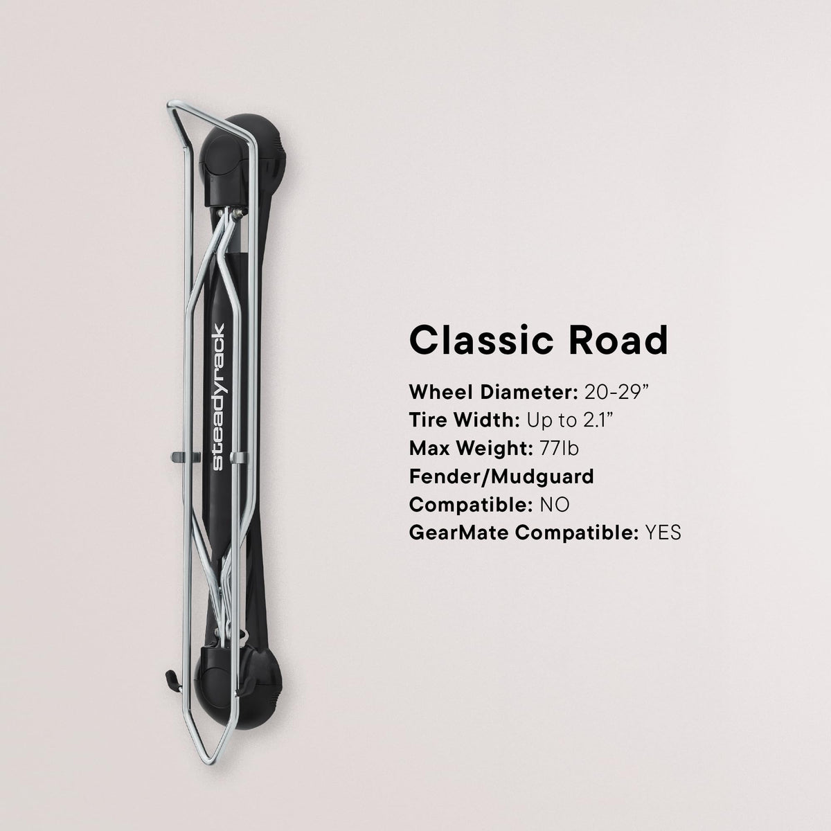 Steadyrack original pivot design enables easy bike access.
