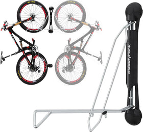 Steadyrack original pivot rail enables space-saving vertical storage for road bikes.
