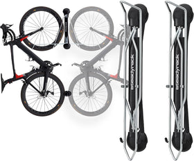 Steadyrack road bike rack wall mount saves space in your garage.