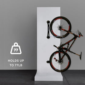 Steadyrack wide tire compatibility up to 2.1 inches for road bikes.