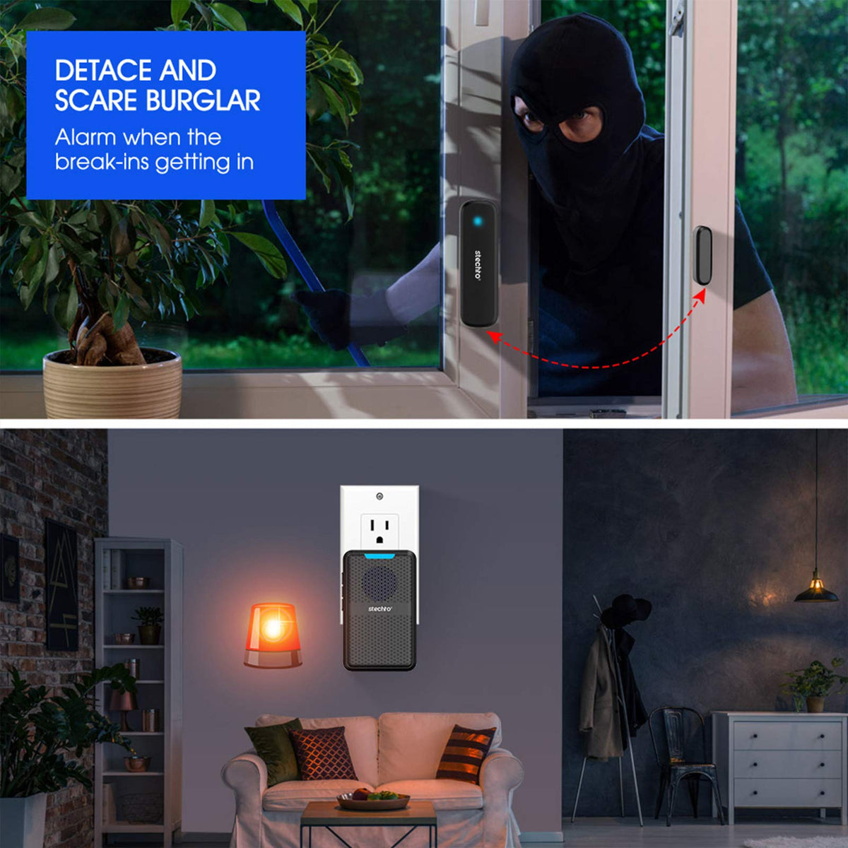 STECHRO LED indicator flashes with each alert for quick recognition