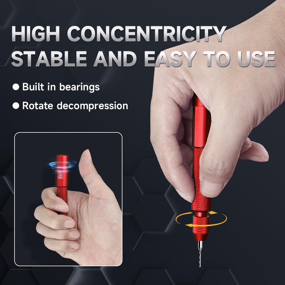 Stedi Manual Pin Vise Drill ergonomic grip reduces hand fatigue during long sessions.