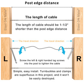 Steel DN Mate 1/8 inch cable ready for simple DIY deck builds
