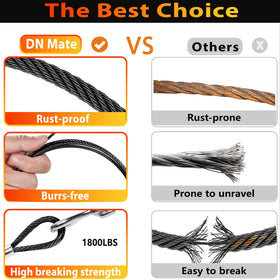 Steel DN Mate 7x7 strand construction highlighting strength and flexibility.