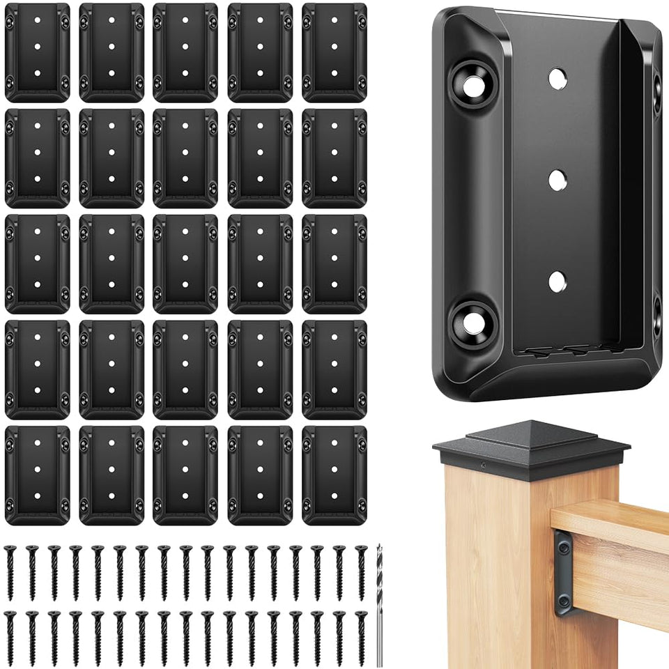 Steel DN Mate deck bracket connector fitting a 2x4 handrail for secure decking.