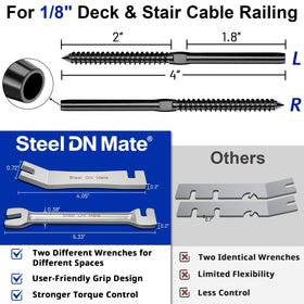 Steel DN Mate DM45 black finish cable railing kit on deck railing