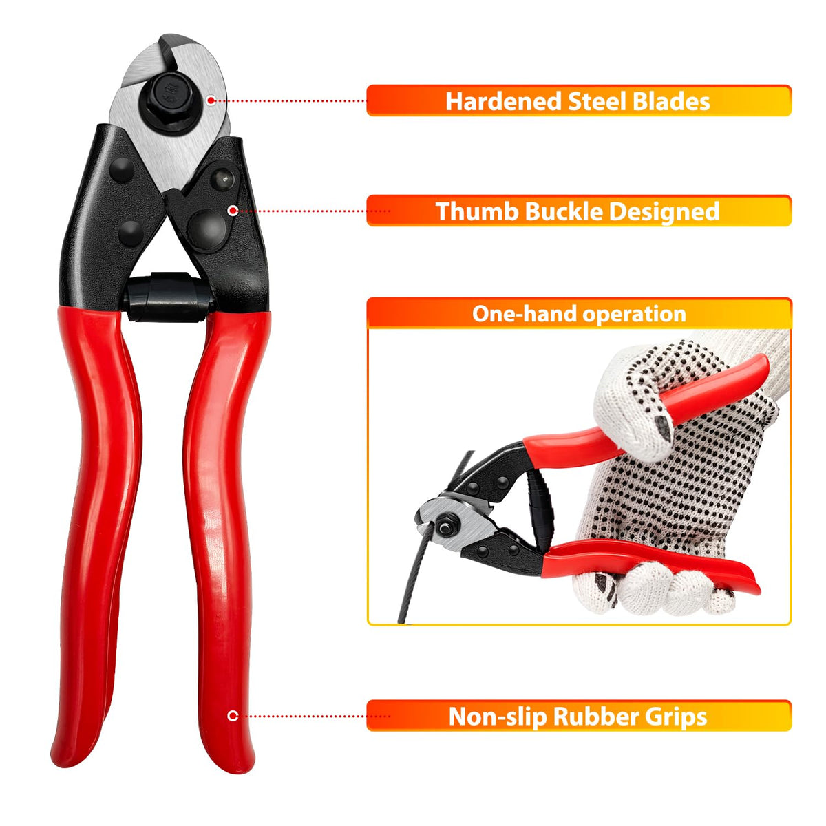Steel DN Mate wire cutter included for easy on-site cutting.