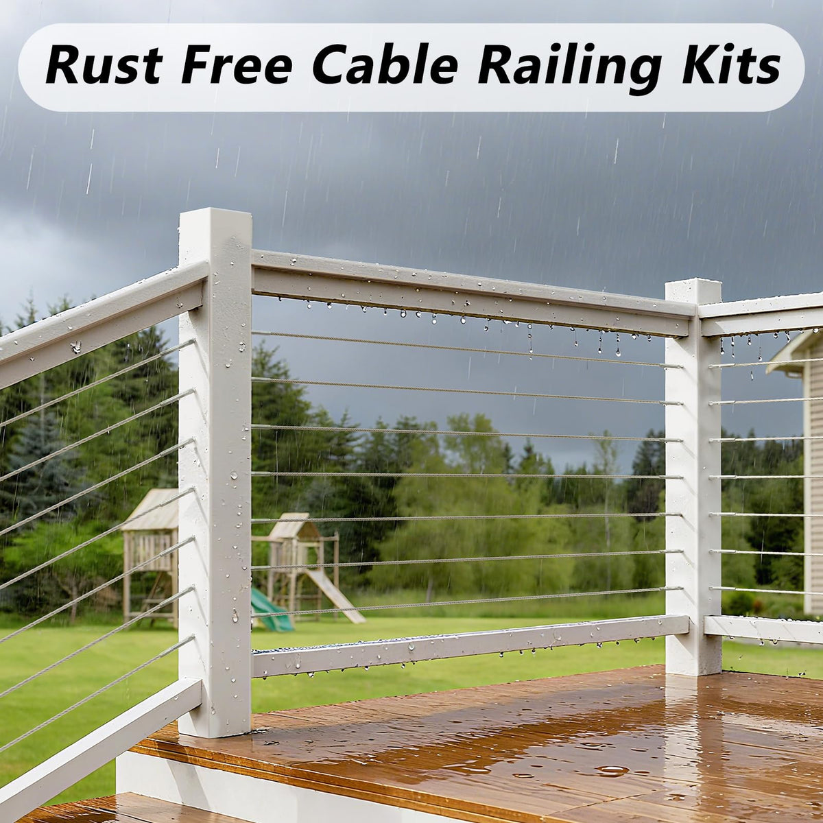 Steel DN Mate wood post mount screws for solid railing support