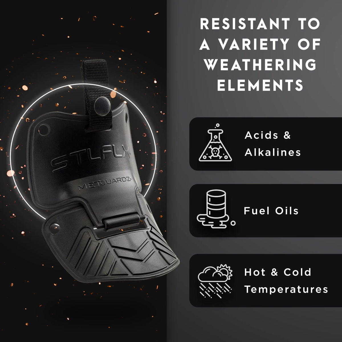 Steel-Flex MetGUARDZ helps deflect falling debris to protect feet.