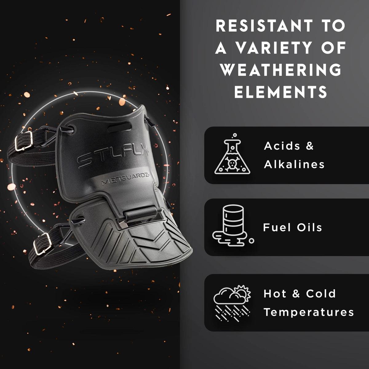 Steel-Flex MetGUARDZ protects the lace area from abrasion and splashes.