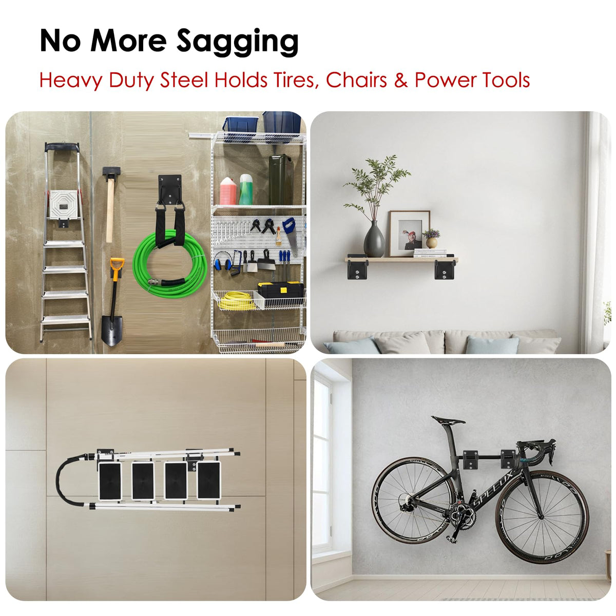 Steelify tool hanger for garden tools and hoses