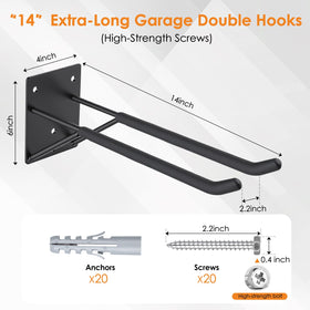 Steelify ladder hook holds ladders securely on the wall