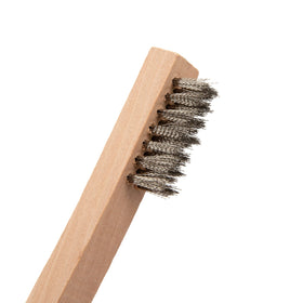Steelman paint removal on metal using stainless bristles for clean prep.