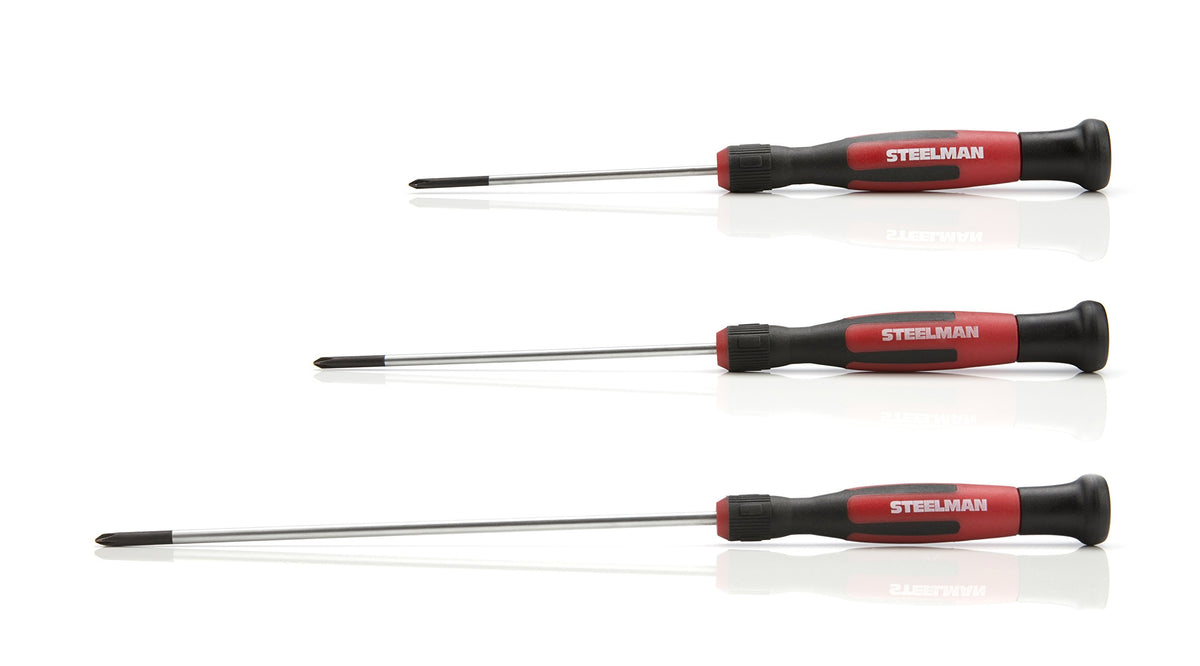 Steelman screwdriver set with magnetic tips for tiny screws