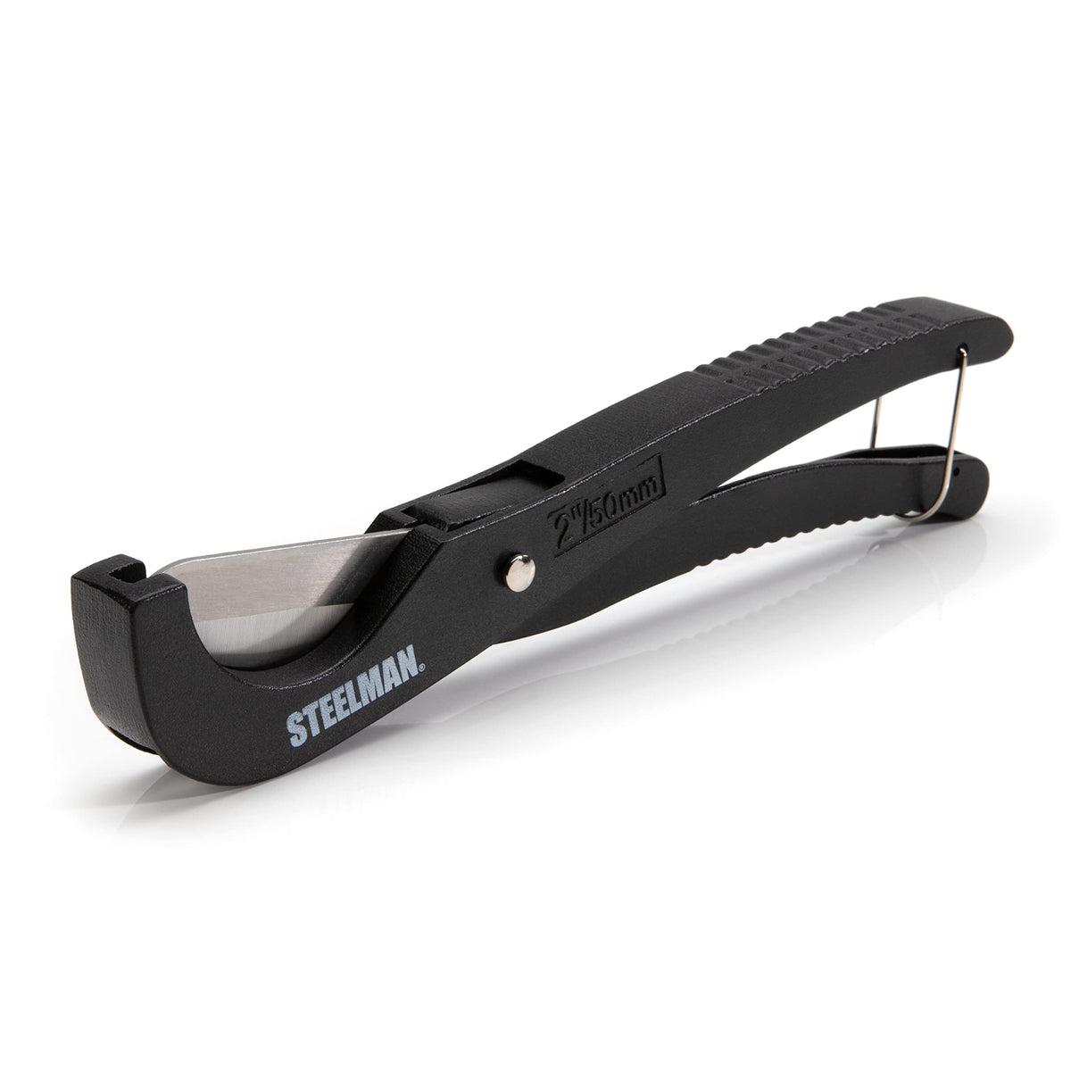 Steelman tool shows spring-assisted opening for quick, one-handed use.