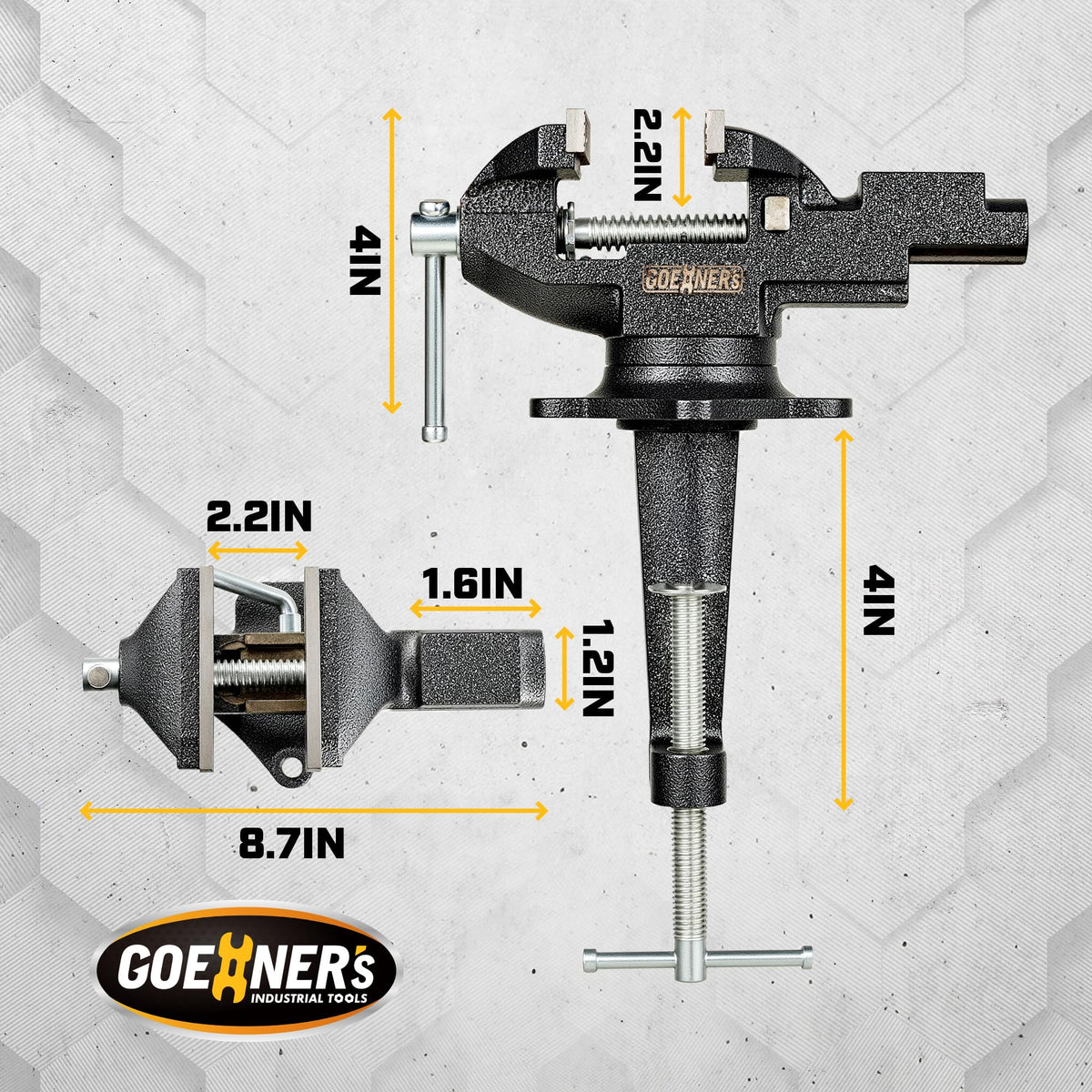 STEINBRUECKE base clamps up to 4 inches for various thicknesses