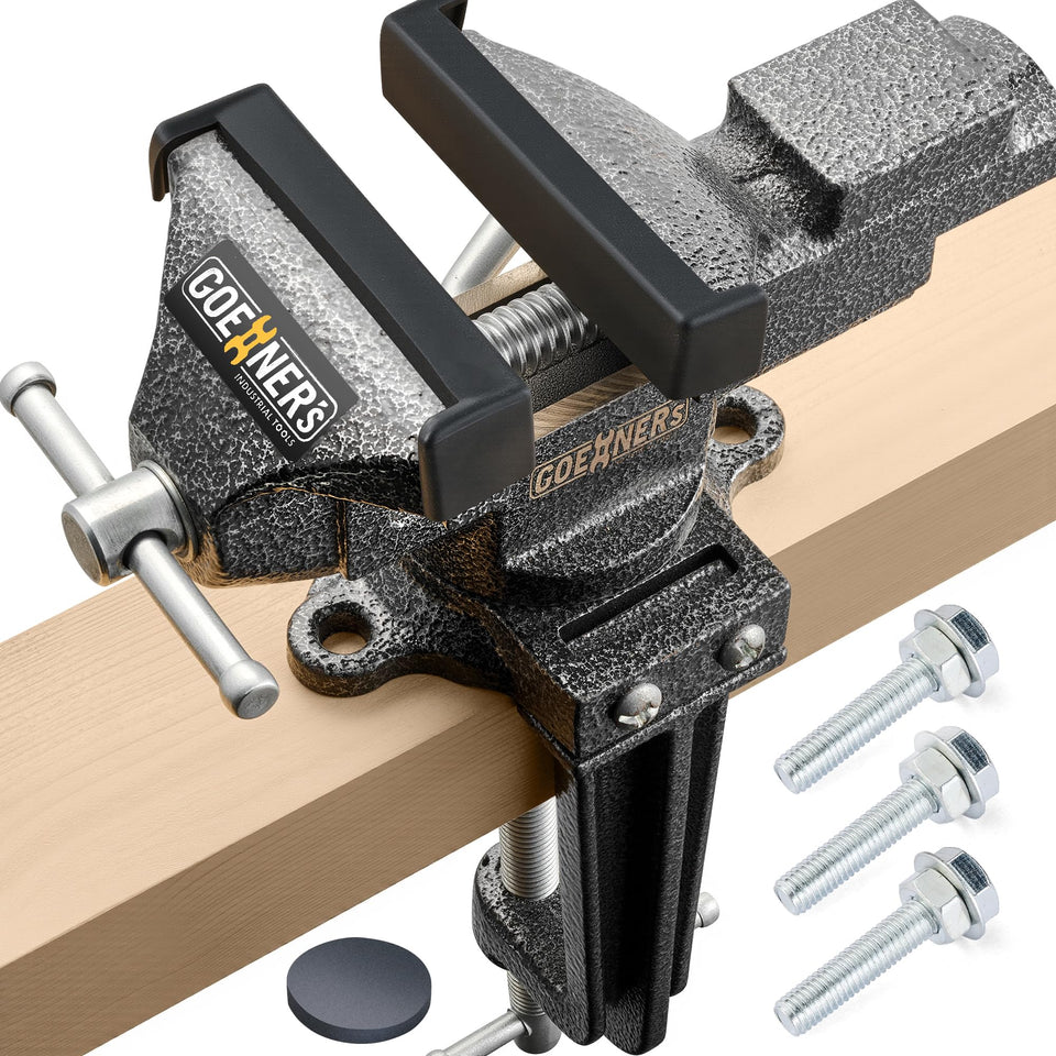 STEINBRUECKE dual-purpose vise with a 360-degree base for versatile clamping