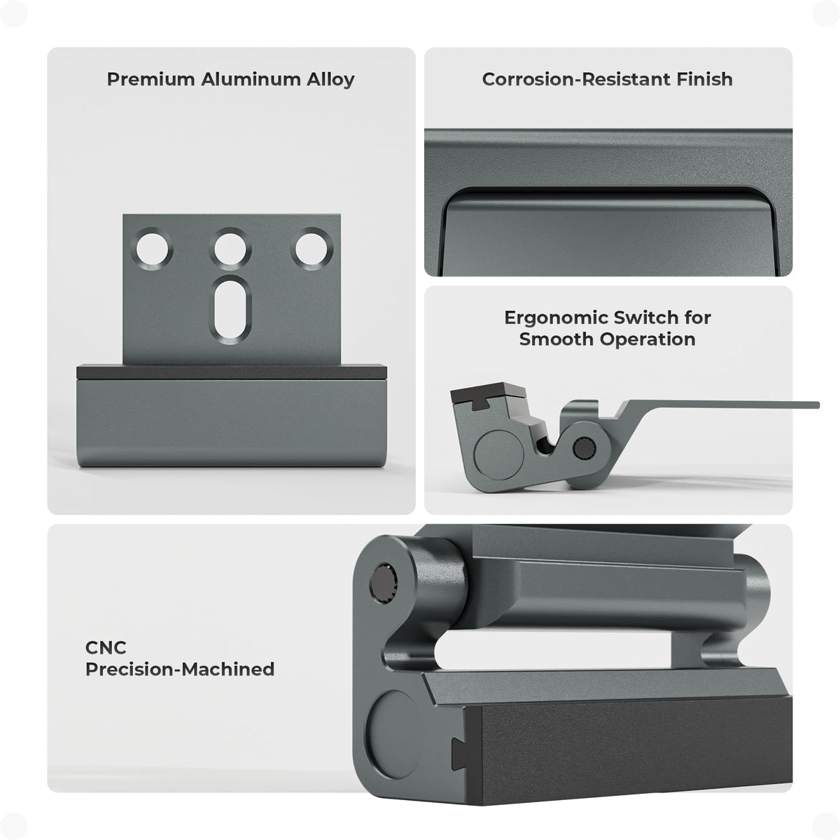 Steinwhale lock with sandblasted anodized finish resisting rust and wear.