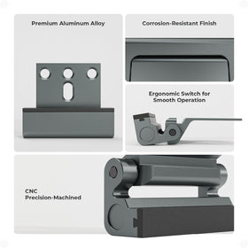 Steinwhale lock with sandblasted anodized finish resisting rust and wear.