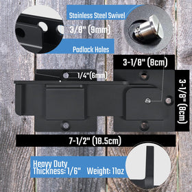 Steinwhale padlock holes closeup demonstrates preset lock options for added security.