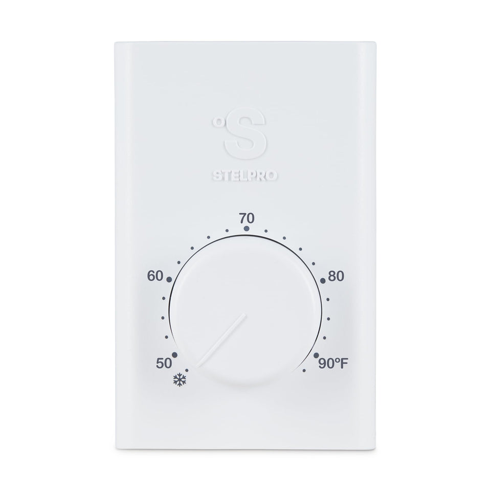 Stelpro SWT1F thermostat on a baseboard heater for steady comfort