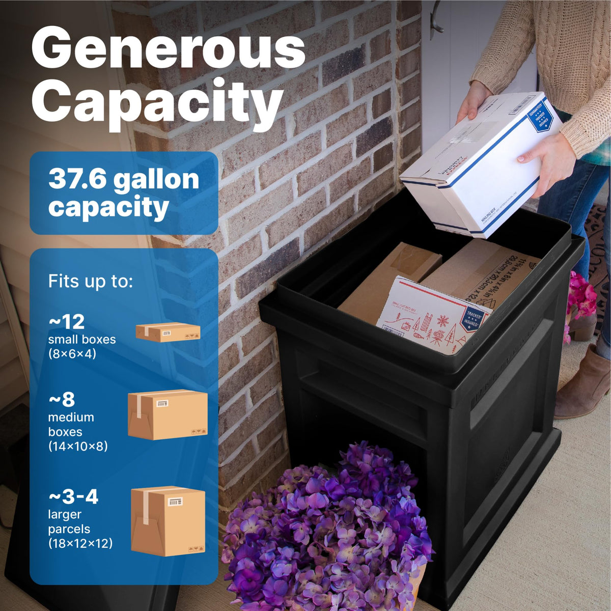 Step2 Express Parcel Box weather resistance protects contents from rain and sun.