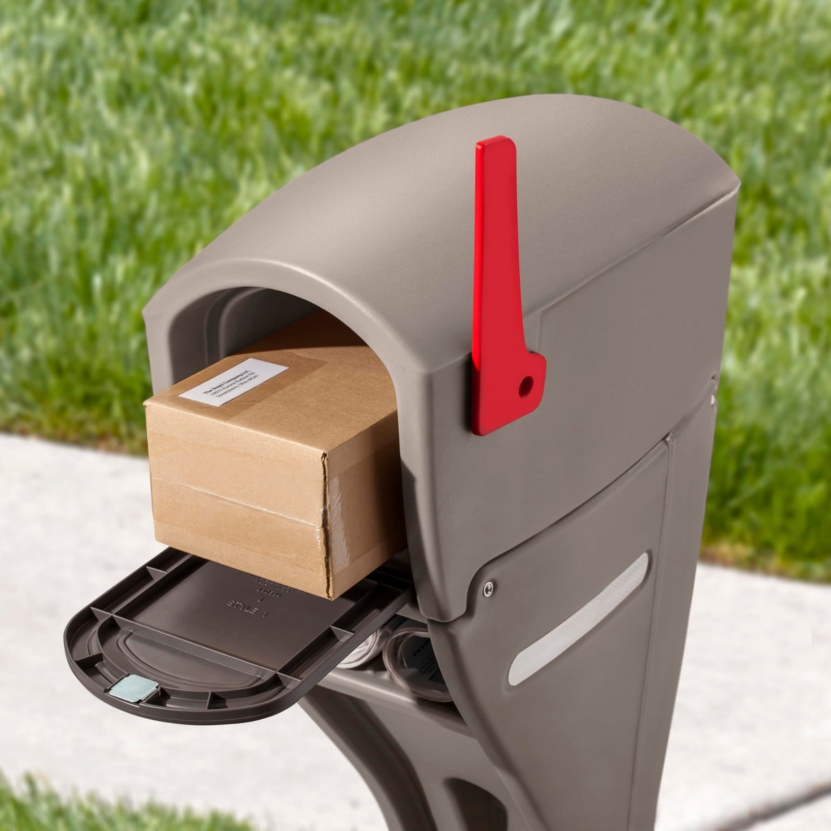 Step2 Mailmaster interior view highlighting spacious storage for mail, magazines, and small packages