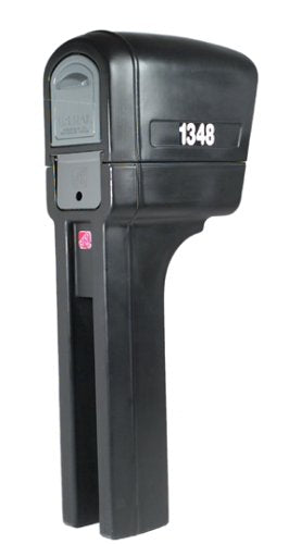 Step2 MailMaster Plus black mailbox side view highlighting durable construction.