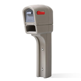 Step2 MailMaster Plus mailbox front view shows weather-ready, heavy-duty exterior.