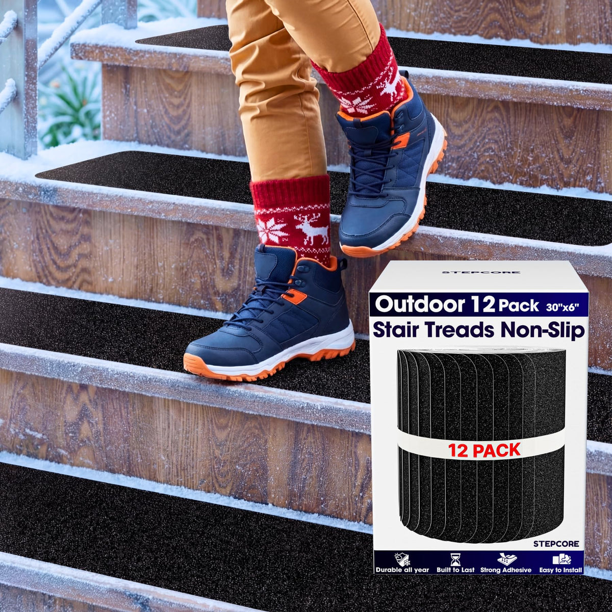 STEPCORE family-friendly 30in-6in treads boost outdoor footing.