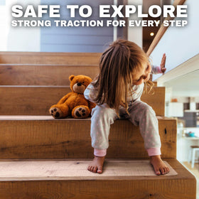 STEPCORE transparent stair tread blends with decor and increases traction
